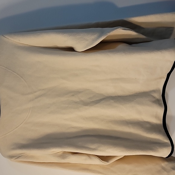 L.L. Bean Fleece Jacket Ivory with Black Trim - Picture 5 of 5